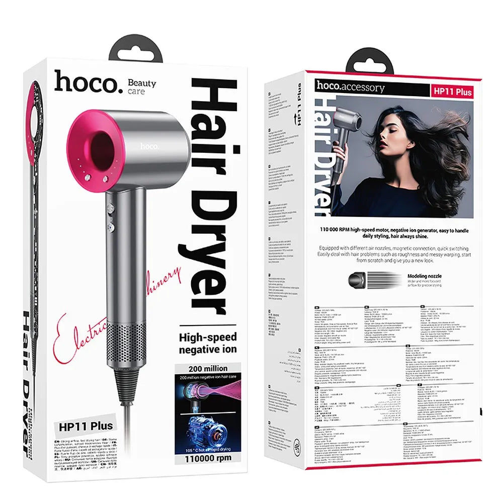Uscător de păr HOCO cu ioni negativi HP11 Plus Gri