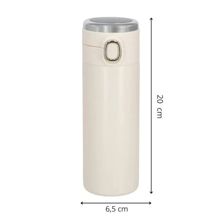 Termos cu afisaj de temperatura Springos, Otel inoxidabil, 500 ml, Crem