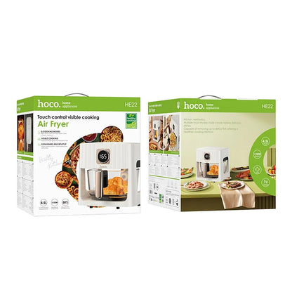 Friteuză cu aer cald HOCO cu ecran tactil 4,5L 1100W HE22 alb