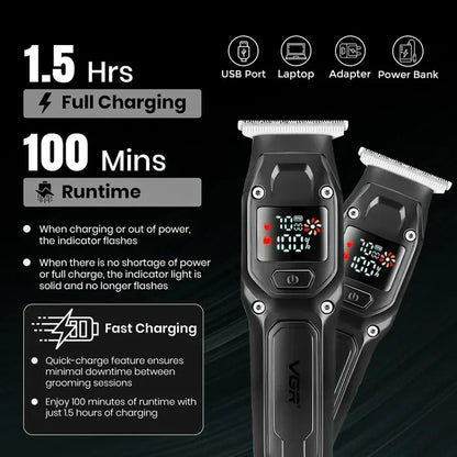 VGR V964 - Aparat de Tuns Fara Fir Afisaj LED Negru