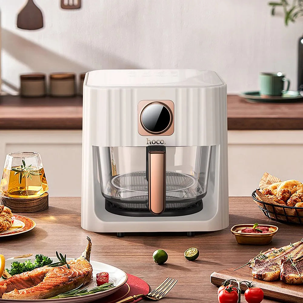 Friteuză cu aer cald HOCO cu ecran tactil 4,5L 1100W HE22 alb