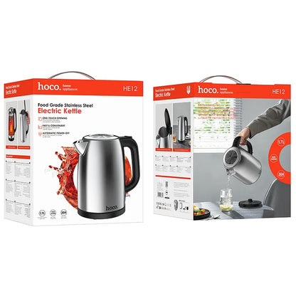 Fierbător electric HOCO din oțel inoxidabil 1,7L HE12, Inox
