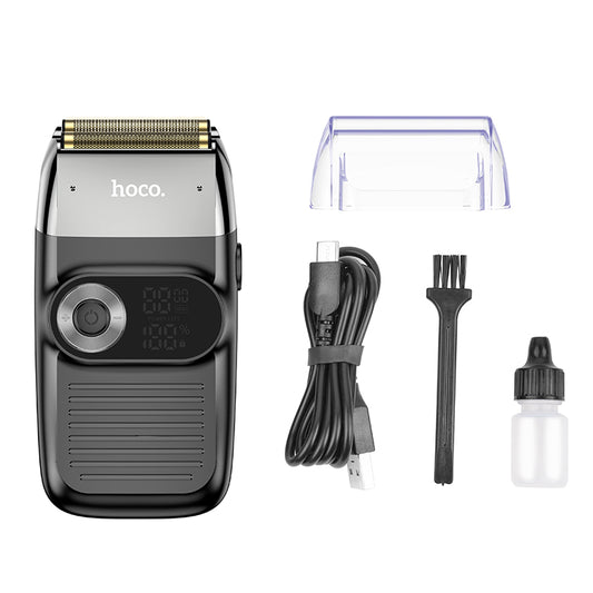 Aparat de Ras Electric 2 in 1, Hoco HP30 Shaver Dual Mesh, 1400mAh, Autonomie 2 Ore, Afisaj digital, Negru