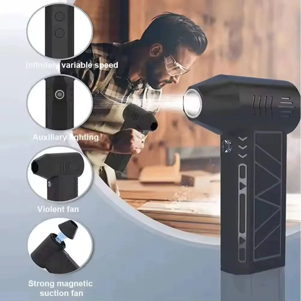 Suflanta Aer Comprimat Portabila Selani X4 Profesionala si Puternica, Lanterna, Adaptor magnetic