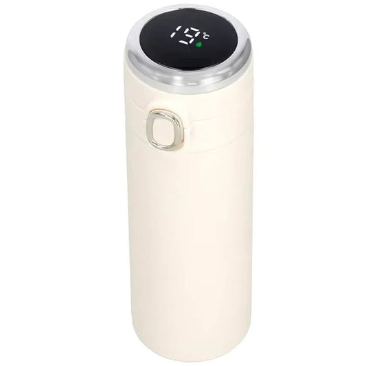 Termos cu afisaj de temperatura Springos, Otel inoxidabil, 500 ml, Crem